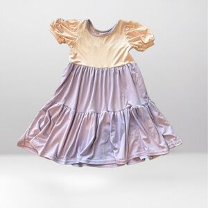 Dot Dot Smile Peach and Lavender Kids Dress